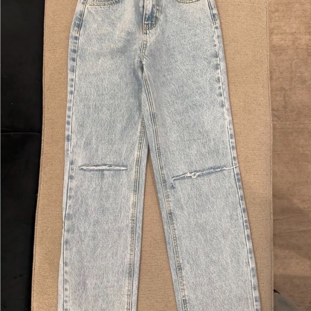 Princess Polly Light Blue Denim Pants - Picture 6 of 6